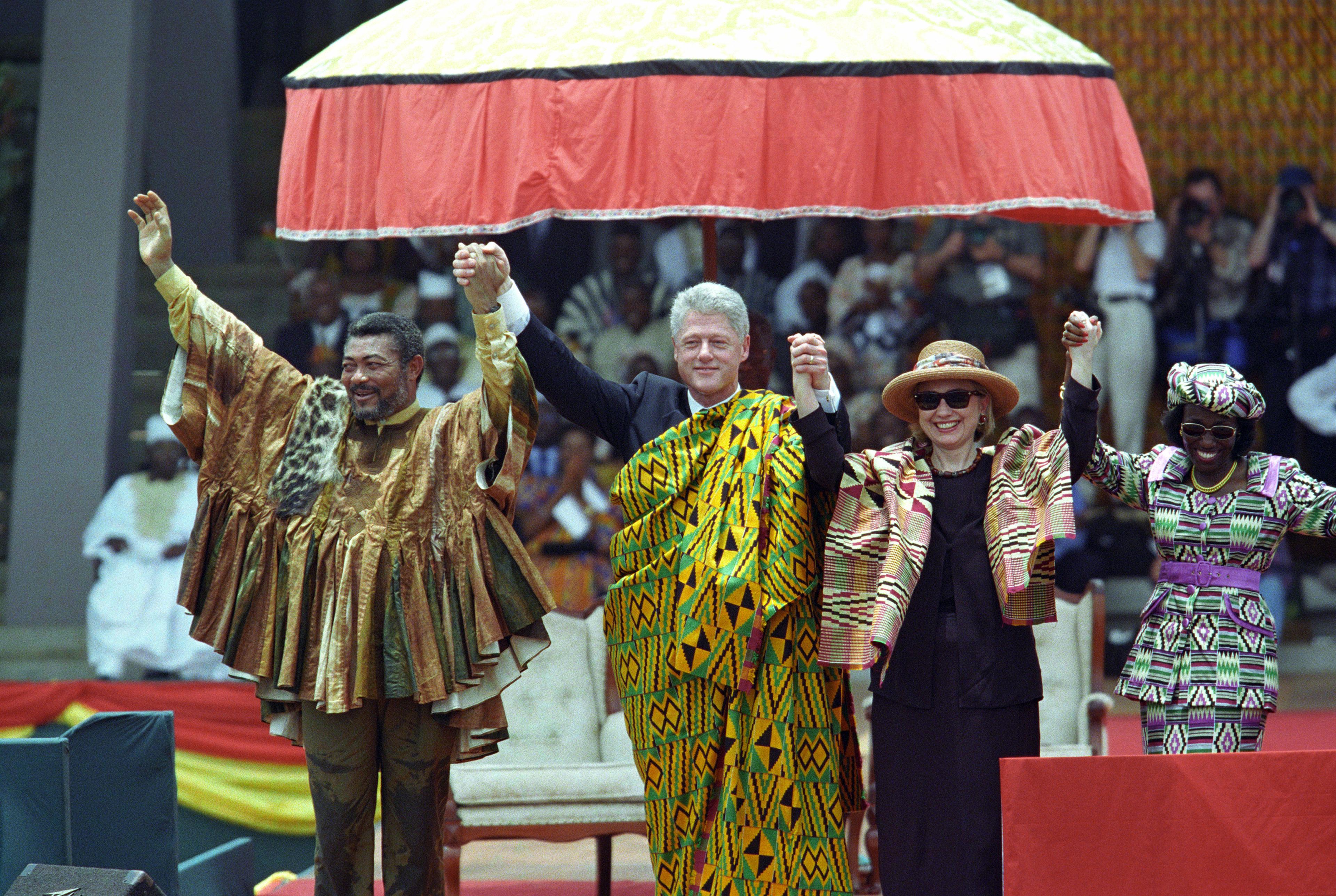 Moment image for Official visit to Ghana by former US President.