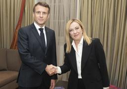 Macron meets Italian PM Giorgia Meloni