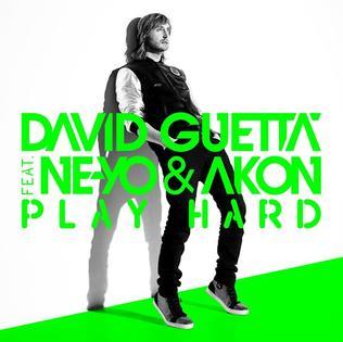 Moment image for David Guetta's "Play Hard" ft. Ne-Yo & Akon: Hit single with Eurodance and house vibes.