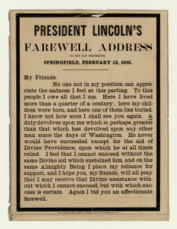 Lincoln's Farewell Address from Springfield