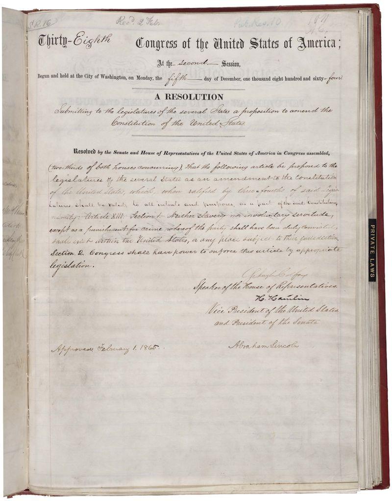 Moment image for Ratification of the Thirteenth Amendment