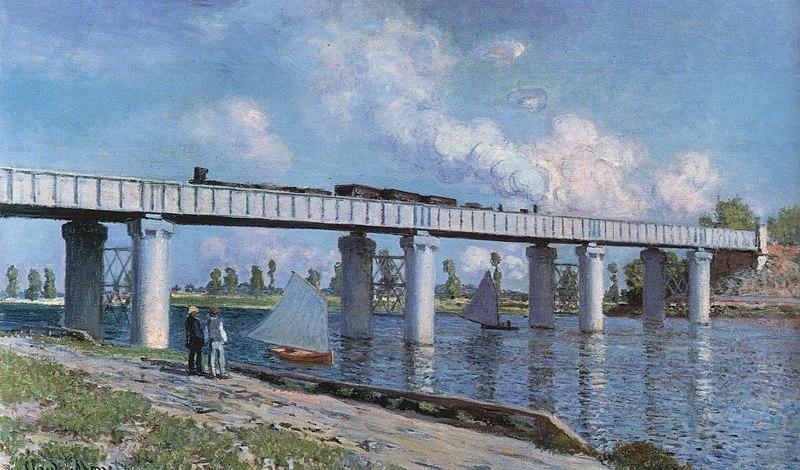 Moment image for Record-breaking sale of Monet's "Le Pont du chemin de fer à Argenteuil" at Christie's for $41.4 million.