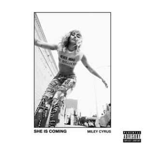 Moment image for Miley Cyrus's EP "She Is Coming" debuts at number five on Billboard 200.