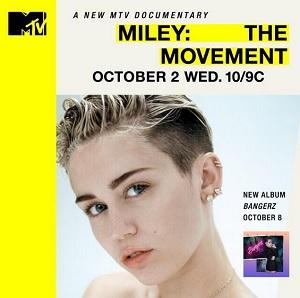 Moment image for MTV's "Miley: The Movement" explores Miley Cyrus's transformation and the creation of her album Bangerz.