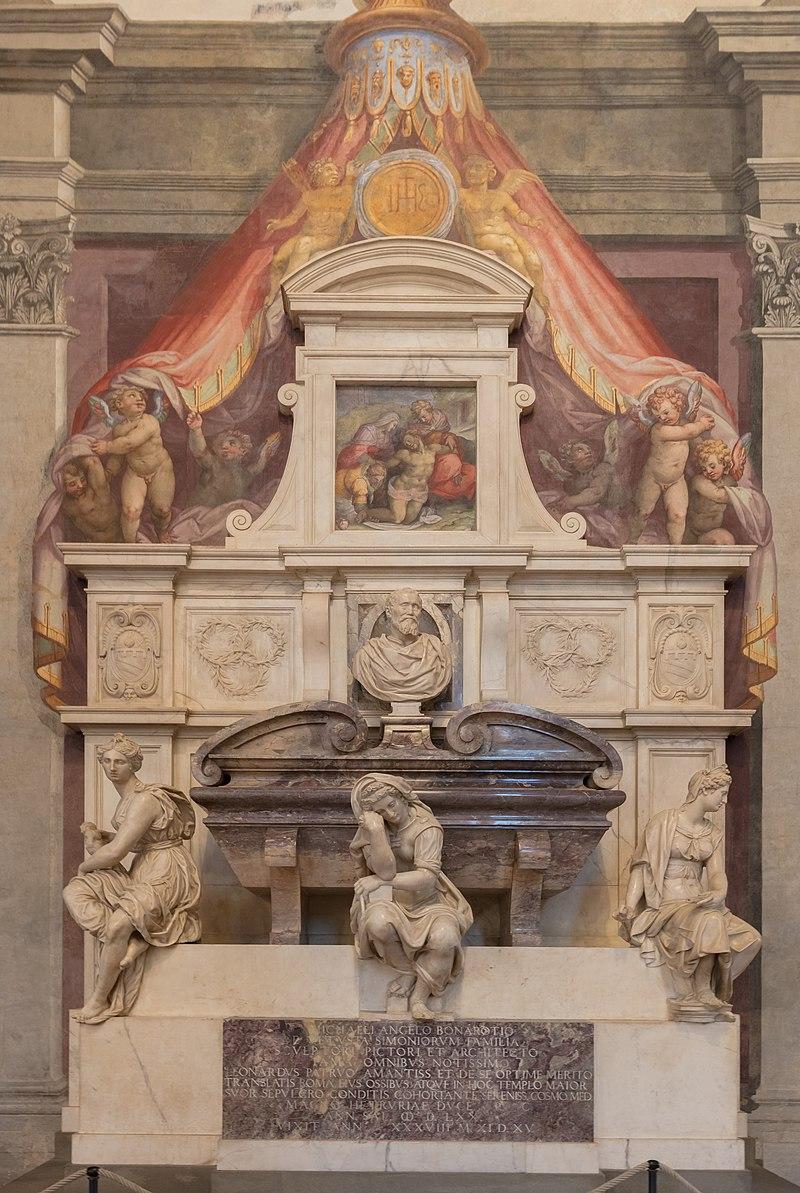 Moment image for Tribute to Michelangelo: Legacy honored with collaborative tomb design in Florence's Basilica Santa Croce.