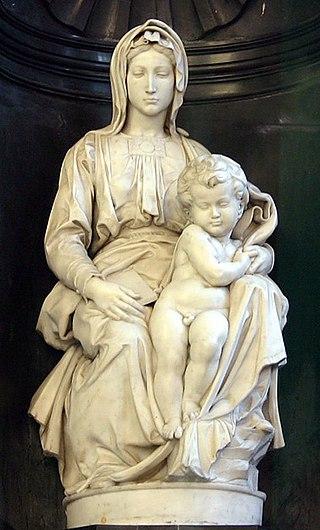 Moment image for Michelangelo's 'Madonna of Bruges': Masterpiece of serenity and skillful marble sculpting.