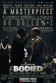 Moment image for Eminem-produced film "Bodied" delves into the world of battle rap with social commentary.