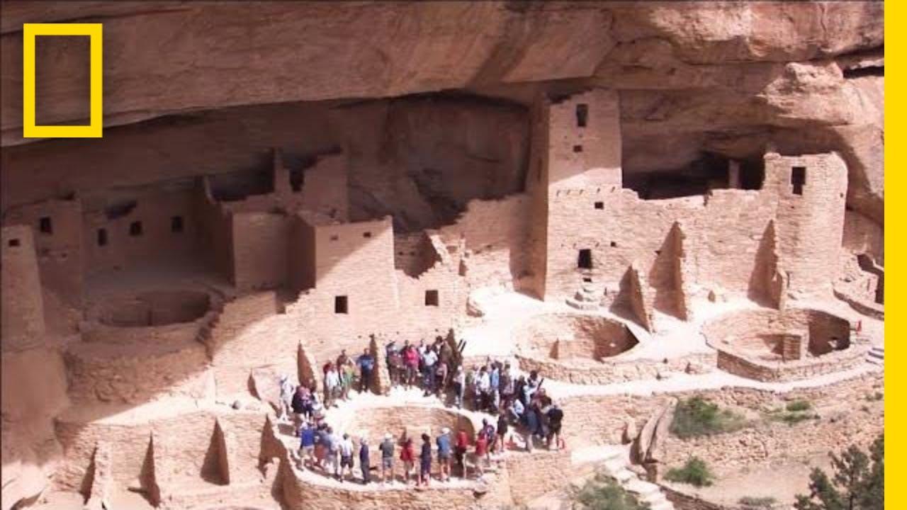 Moment image for Ancestral Puebloans built Mesa Verde's cliff dwellings in Colorado, showcasing advanced ancient architecture.