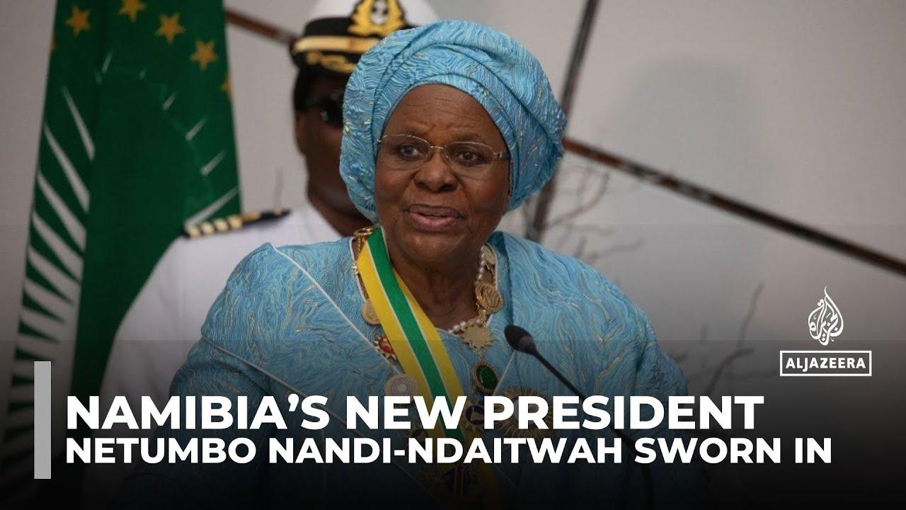 Moment image for Netumbo Nandi-Ndaitwah sworn in as first female president