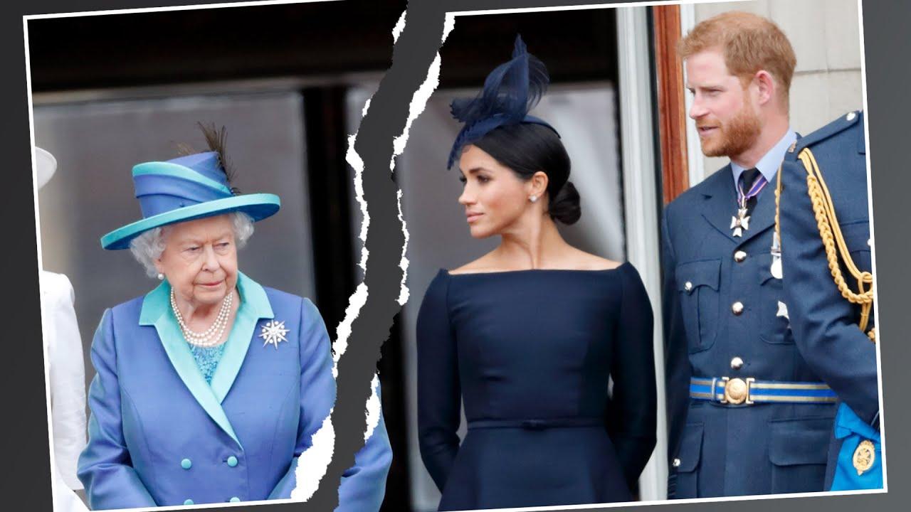 Moment image for Prince Harry and Meghan Markle resign as senior royals to pursue financial independence.
