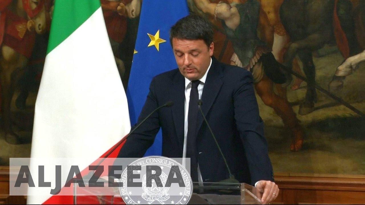 Moment image for Italian Constitutional Referendum ends in defeat for PM Renzi as voters reject proposed reforms.