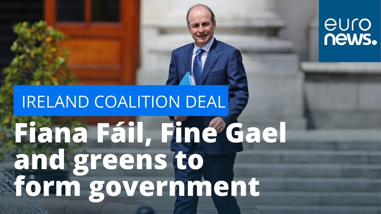 Moment image for Formation of coalition government among Fianna Fáil, Fine Gael, and Green Party.