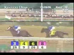 Barbaro's Victory: Edgar Prado rides, Michael Matz trains, Lael Stables owns, in blistering time.