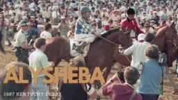 Alysheba's victory with Chris McCarron, trained by Jack Van Berg, owned by Scharbauers. Distance: 1+1⁄4 miles.