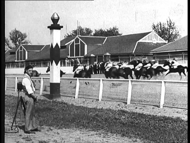 Moment image for Cavalcade triumphs in the race at Churchill Downs, blazing through the distance.