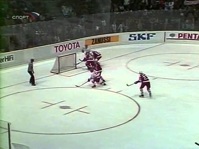 Moment image for Soviet Union wins gold, Czechoslovakia silver, Canada bronze; Championship in Helsinki, Tampere, Finland.
