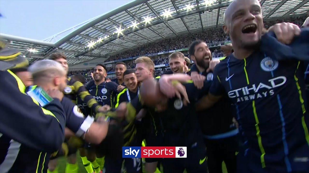 Moment image for Manchester City clinch title triumph with historic 98 points in full season campaign.
