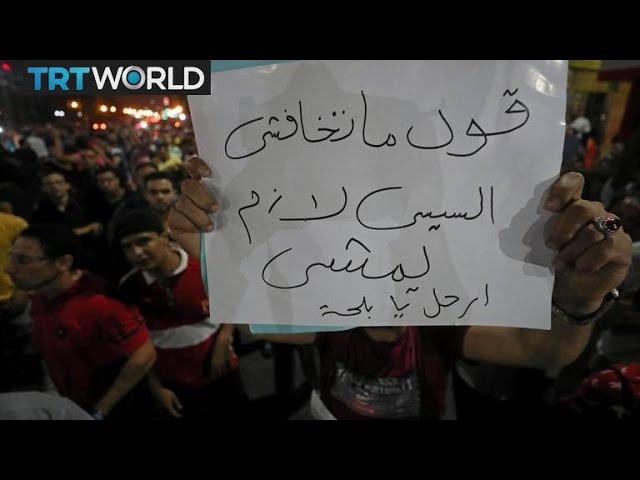 Moment image for Calls for President el-Sisi's resignation ignite Tahrir Square demonstrations.