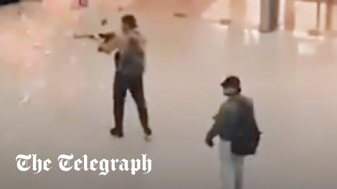 Moment image for IS-affiliated gunmen attack concertgoers in Krasnogorsk, Russia, killing 145 and injuring 551.