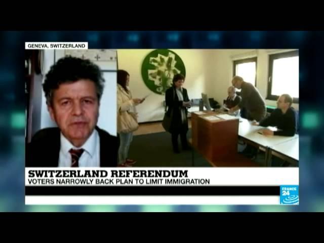 Moment image for Vote to reinstate immigration quotas in Switzerland