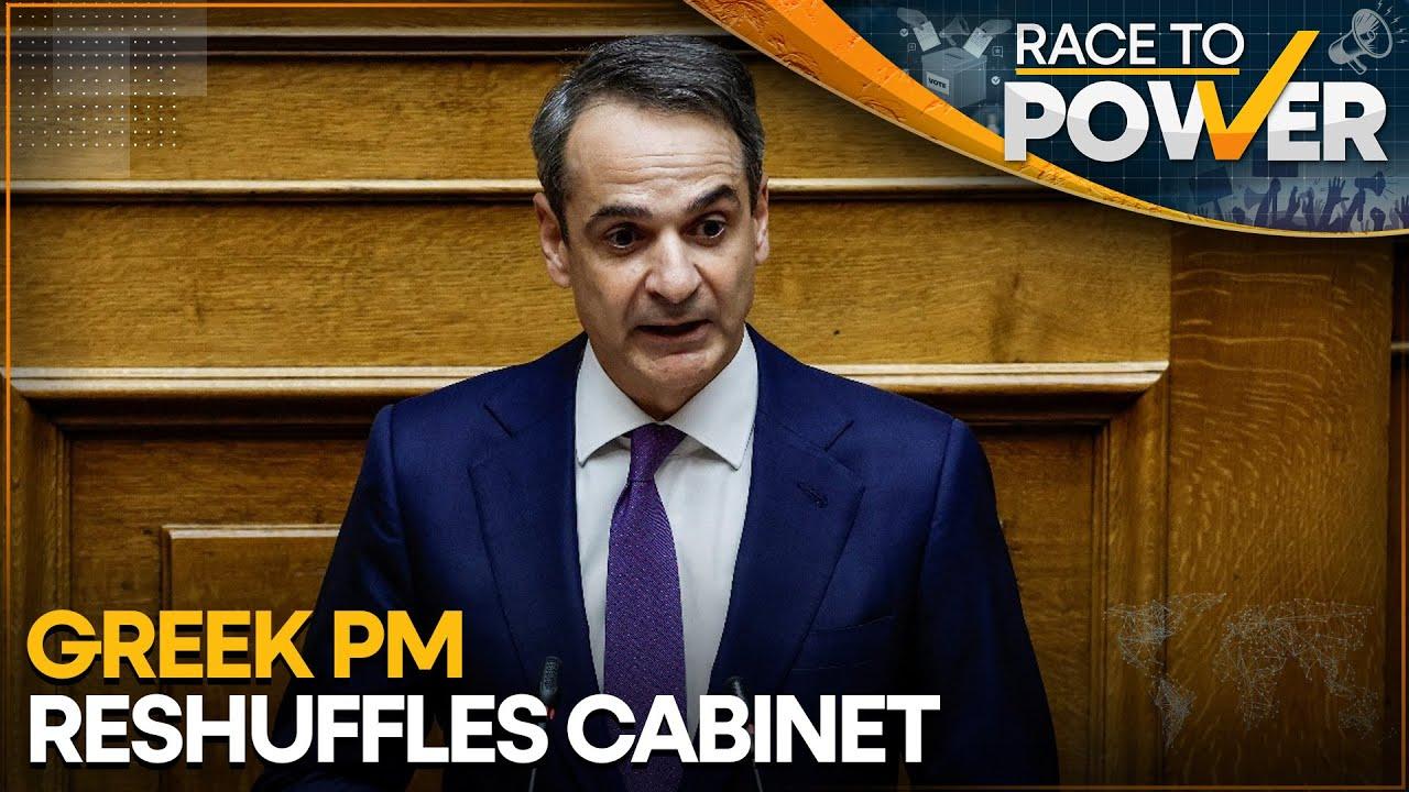 Moment image for Prime Minister Mitsotakis reshuffles cabinet roles in government reform.