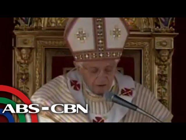Moment image for Pope Benedict XVI canonized Kateri Tekakwitha.