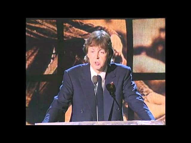 Moment image for Lennon posthumously inducted into the Rock and Roll Hall of Fame