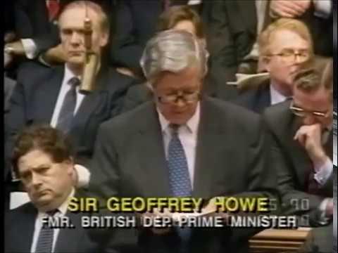 Moment image for Resignation speech criticizes former leader.