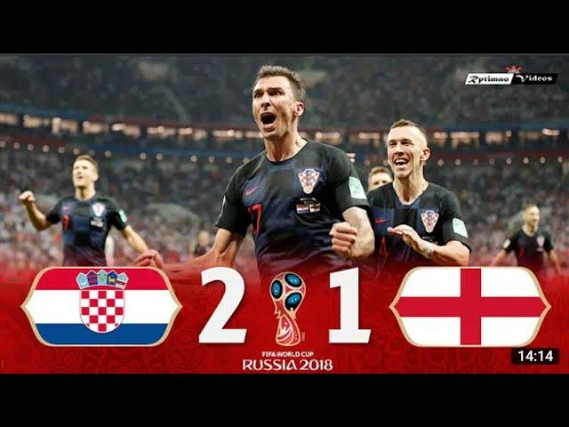 Moment image for Croatia's football team advanced to FIFA World Cup final match.