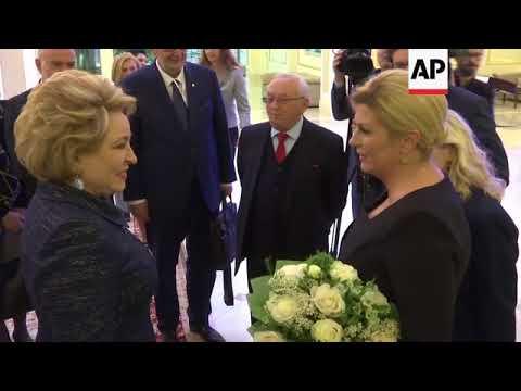 Moment image for Croatian President visits Russia for the first time in an official capacity.