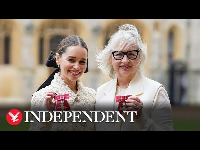 Moment image for Emilia Clarke Invested with the MBE at Windsor Castle