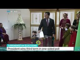 Berdimuhamedow wins third term with 97.69% vote.