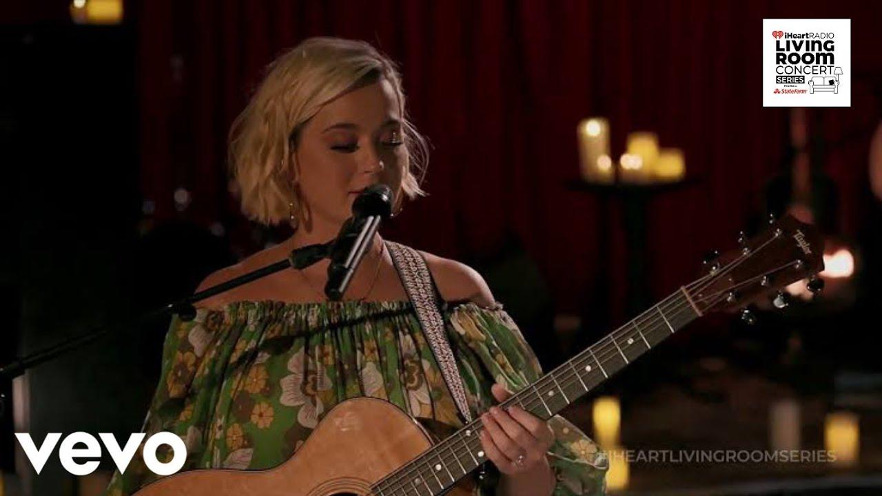 Moment image for Katy Perry shines in iHeart Living Room Concert with hit songs and powerful performance.