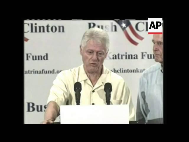 Moment image for Founding of Bush-Clinton Katrina Fund.