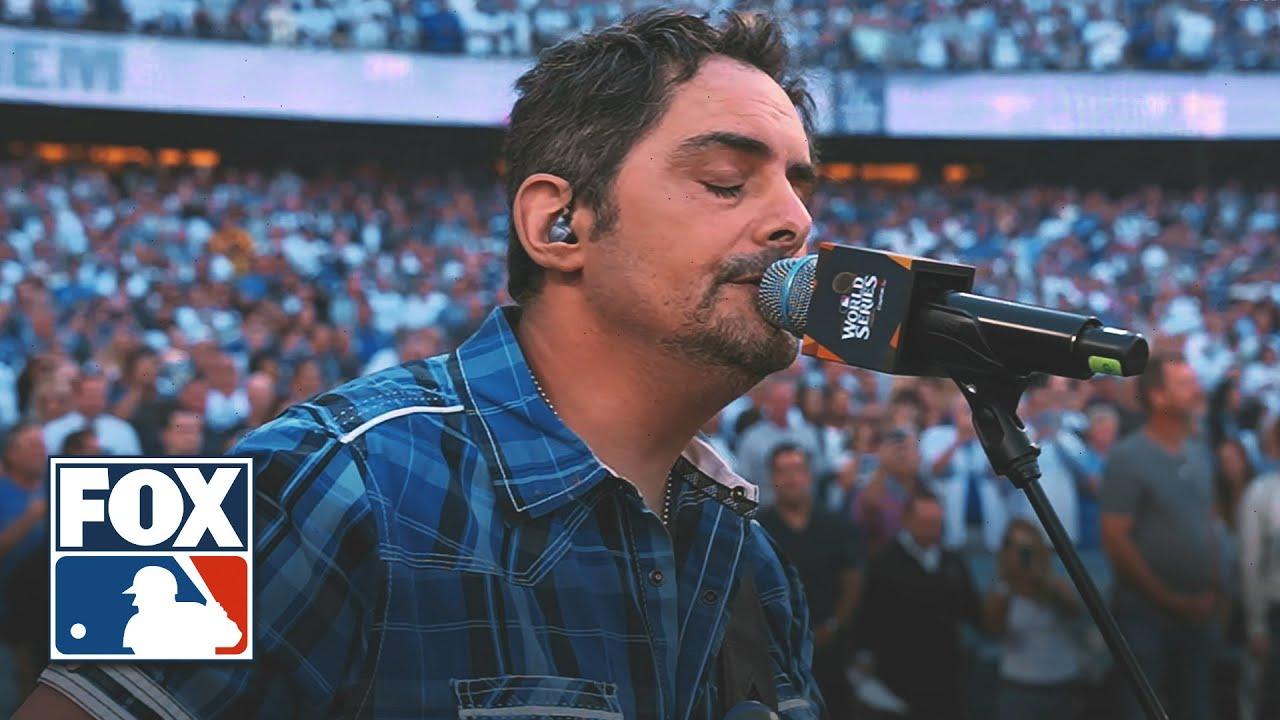 Moment image for Brad Paisley Performs National Anthem at Dodger Stadium for World Series Game 2
