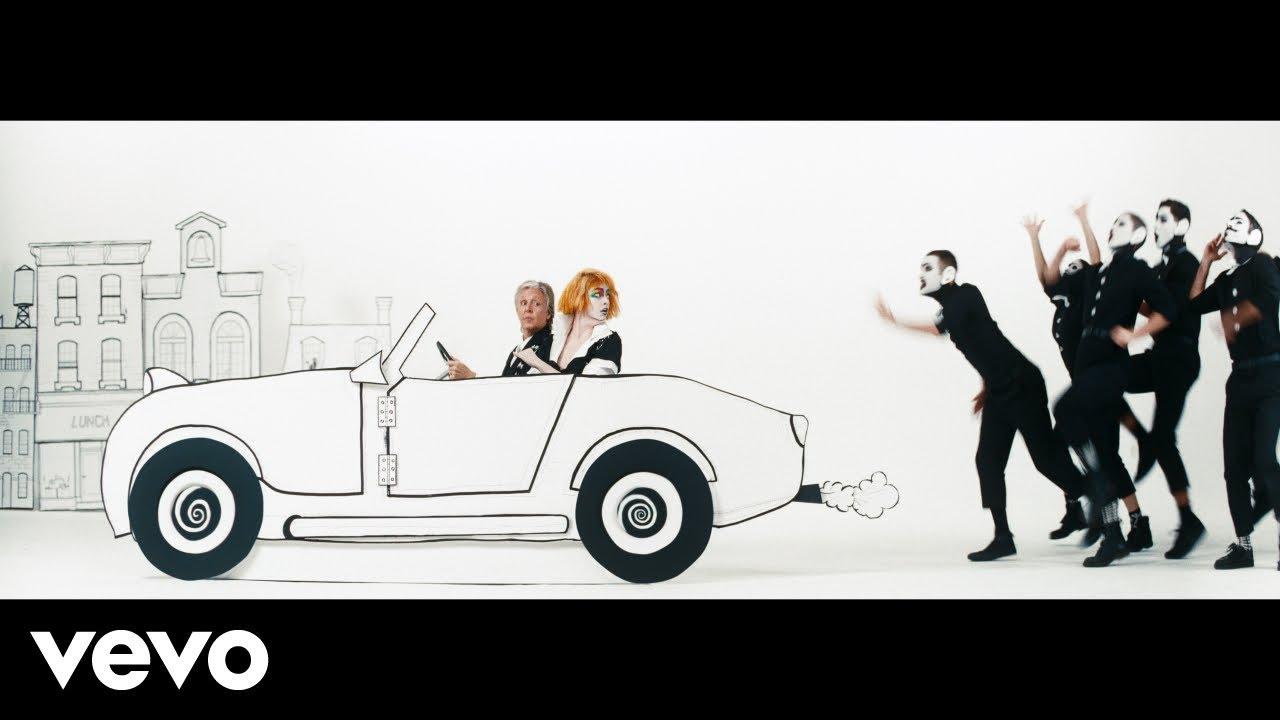 Moment image for Emma Stone collaborates with Paul McCartney in impactful music video addressing bullying and mental health.