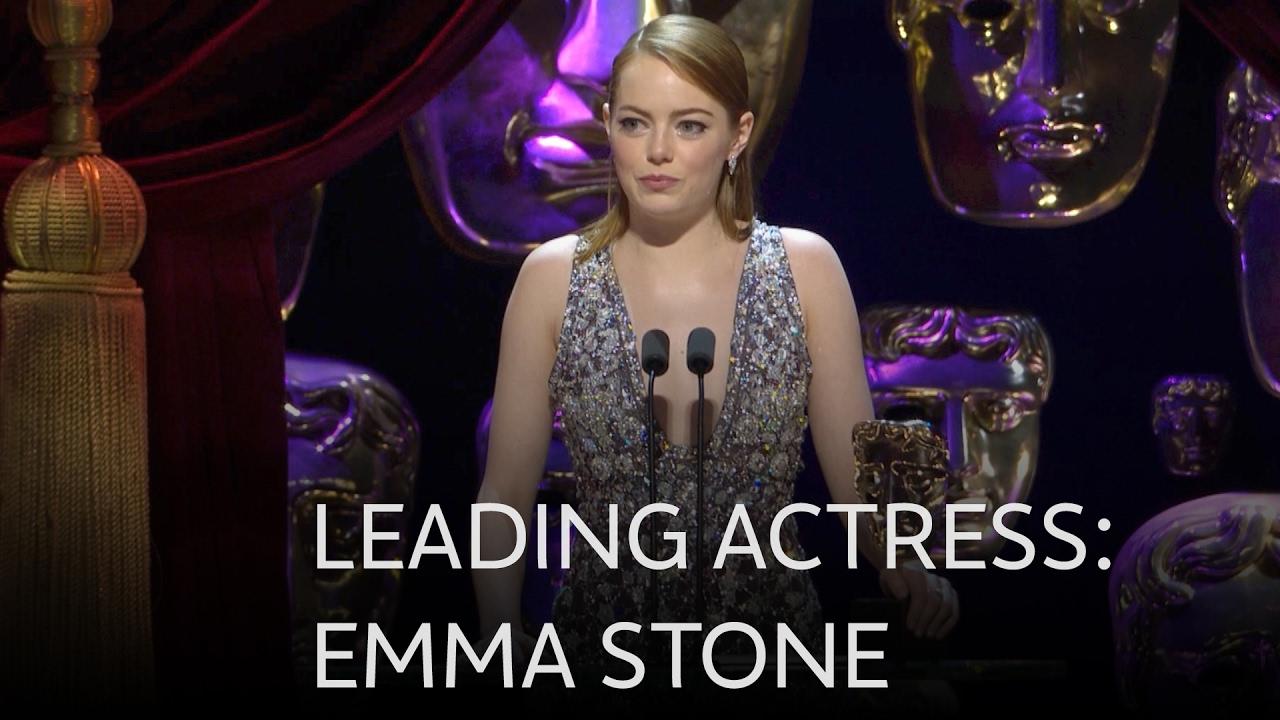Moment image for Emma Stone Wins BAFTA for Leading Role in "La La Land"