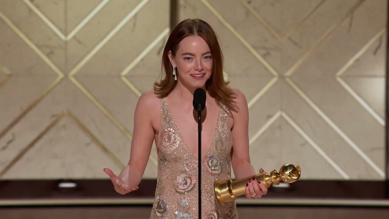 Moment image for Emma Stone Wins Best Actress at Golden Globes for "Poor Things"