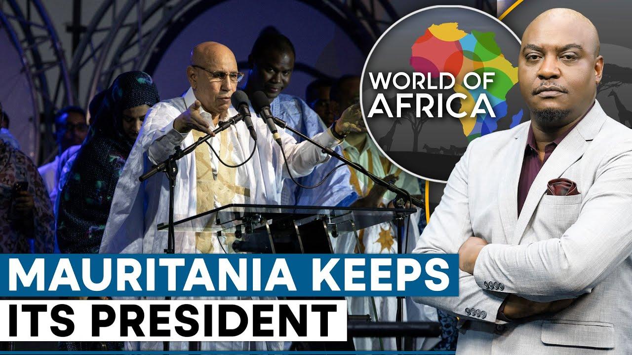 Moment image for  President Mohamed Ould Ghazouani was re-elected for a second term