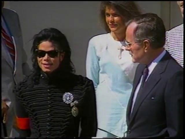 Moment image for Michael Jackson Artist of the Decade Award by George H. W. Bush