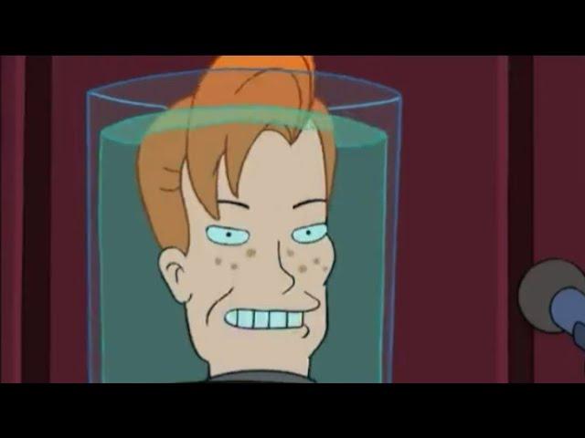 Moment image for Conan O'Brien on Futurama as Head in Jar