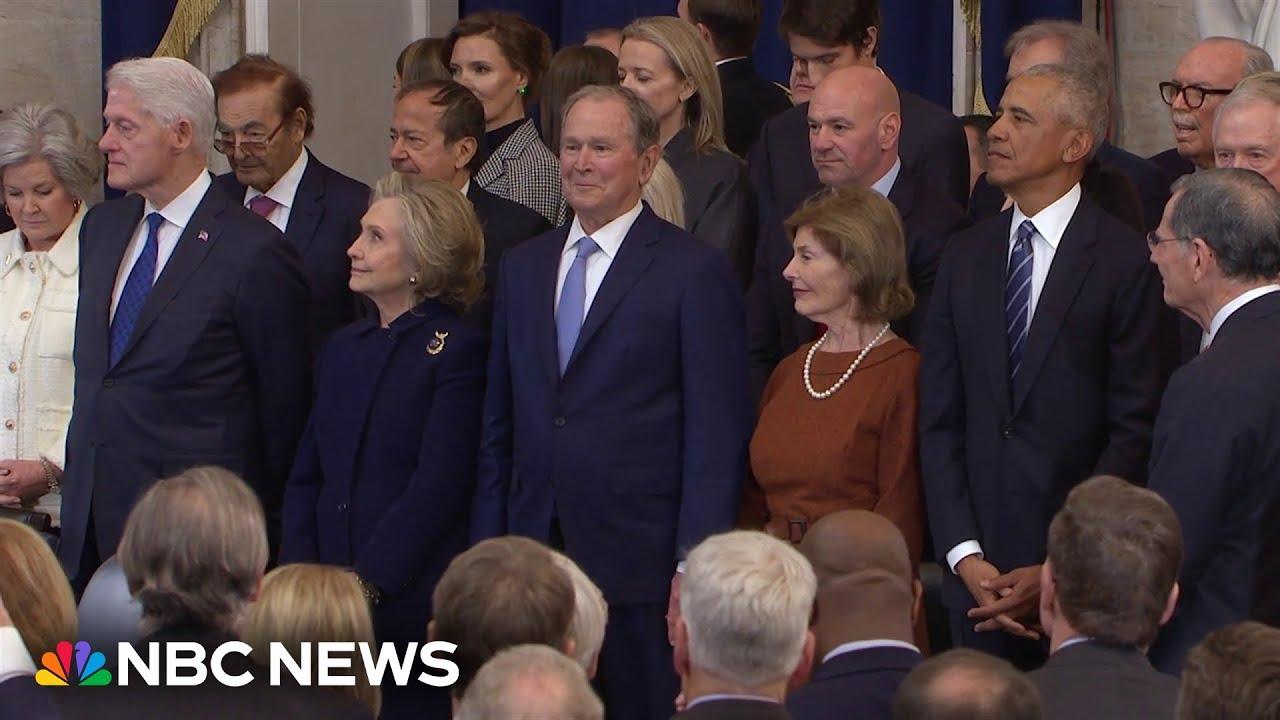 Moment image for Bush attended Trump's second inauguration