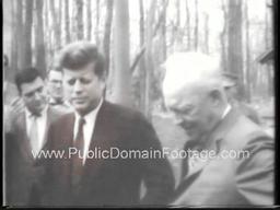 JFK meets Eisenhower at Camp David