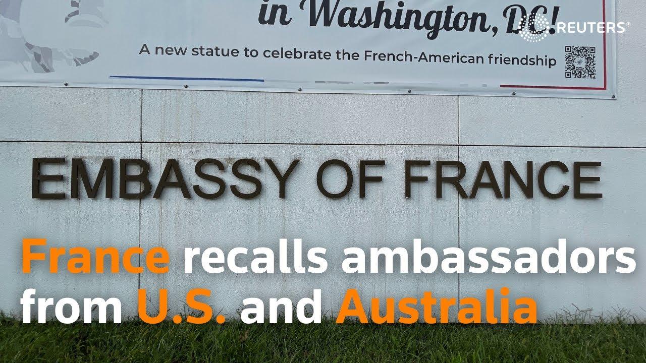 Moment image for France recalls ambassadors over AUKUS pact