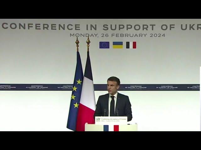 Moment image for Macron suggests sending troops to Ukraine