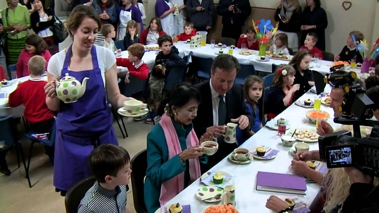 Moment image for David Cameron visits Aung San Suu Kyi