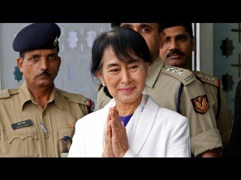 Moment image for Aung San Suu Kyi visits India
