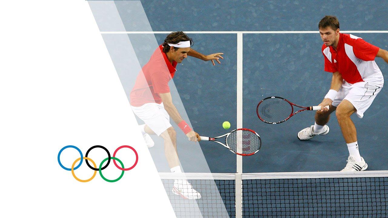 Moment image for Federer wins Olympic gold in doubles