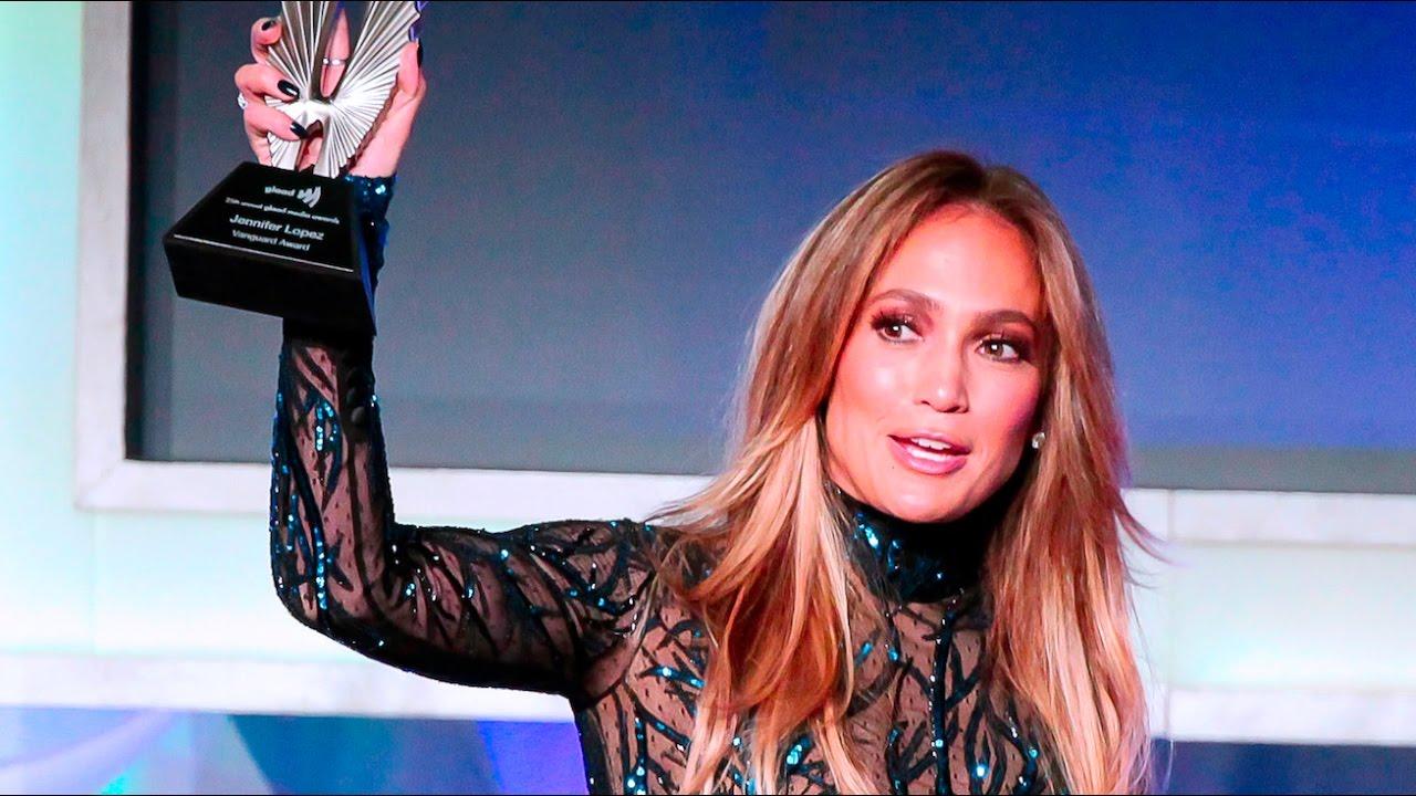 Moment image for Lopez at the 25th GLAAD Media Awards