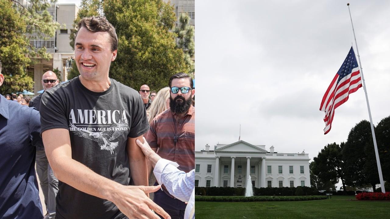 Moment image for Trump ordered US flag at half-staff for Kirk